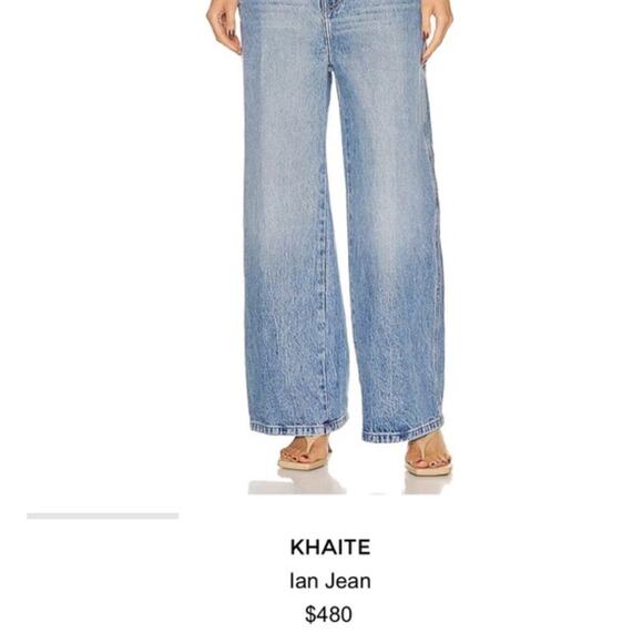 Khaite Ian Jeans sz 28 Wide Leg Quiet Luxury Denim On Trend Light Wash Cropped - Picture 13 of 13